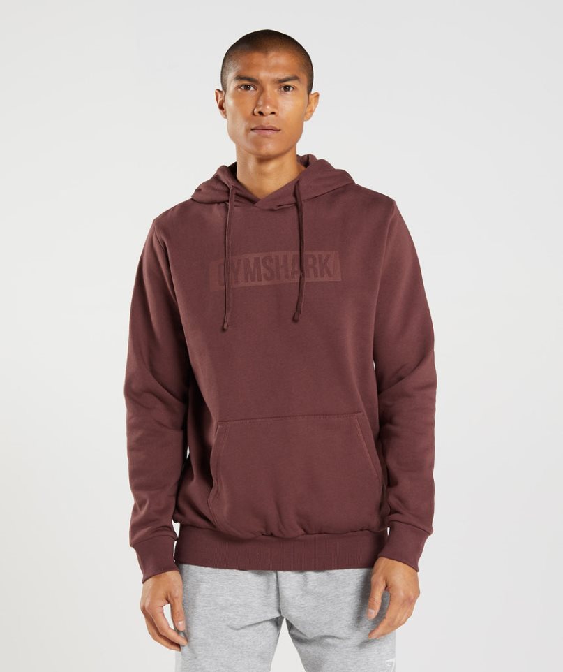 Men\'s Gymshark Block Hoodie Brown | NZ 7DKFMT